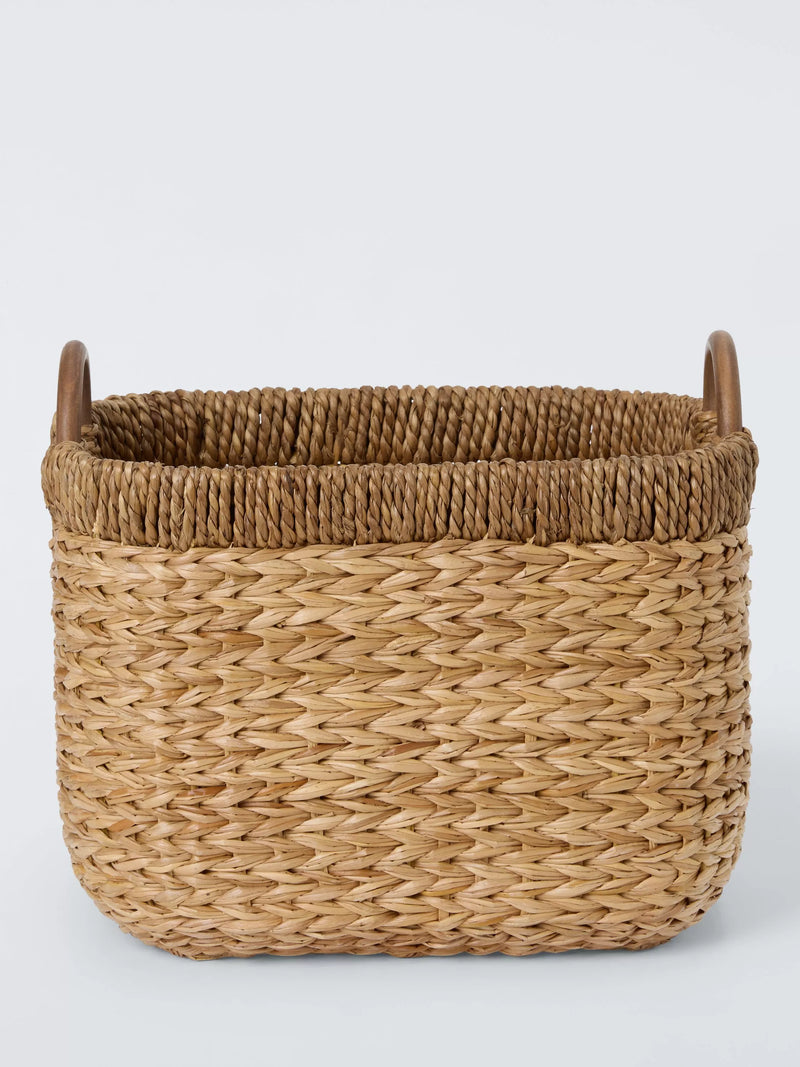 John Lewis natural bulrush storage basket with handles small, imported from the UK