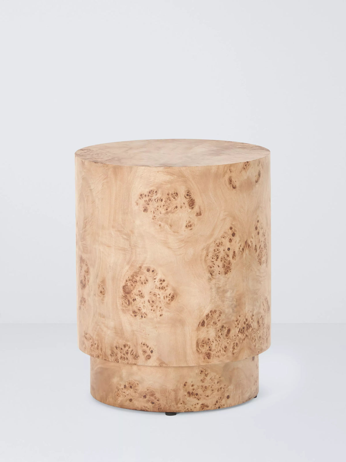 John Lewis Burl side table with unique veneer, imported from the UK