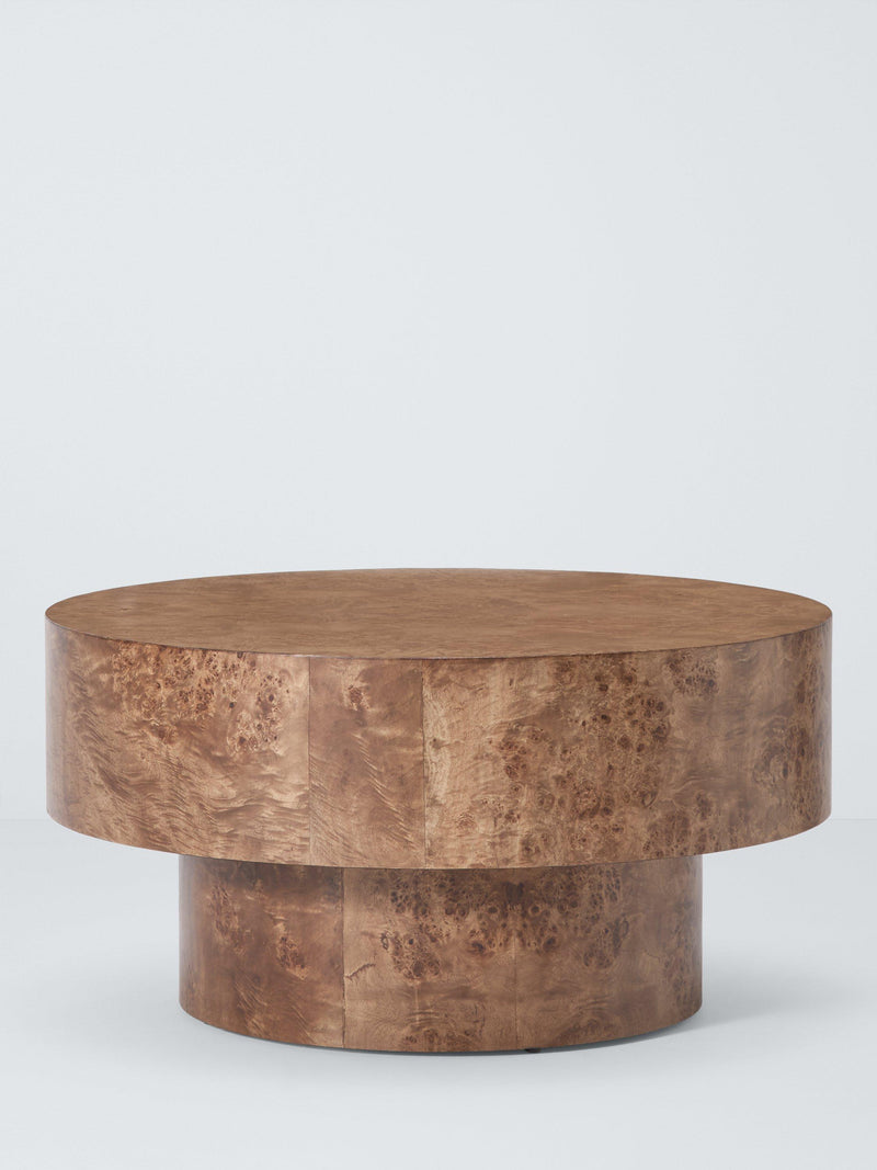 John Lewis round coffee table with burl veneer top, UK version