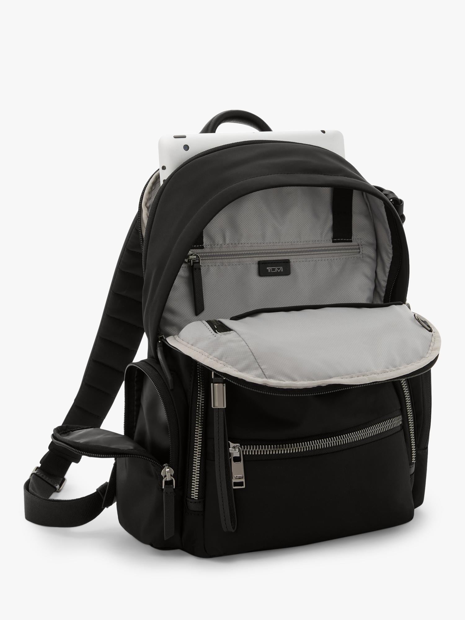 TUMI Celina medium backpack Black/Gunmetal, imported from the UK