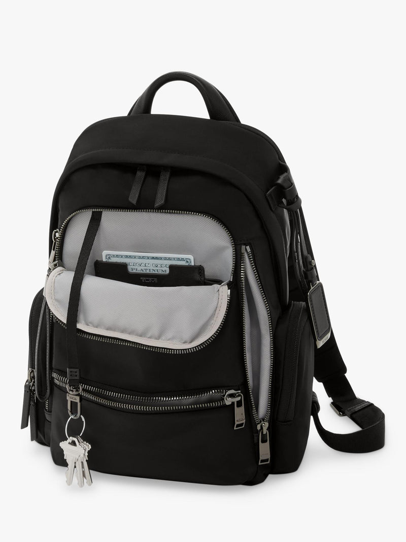 TUMI Celina medium backpack Black/Gunmetal, imported from the UK