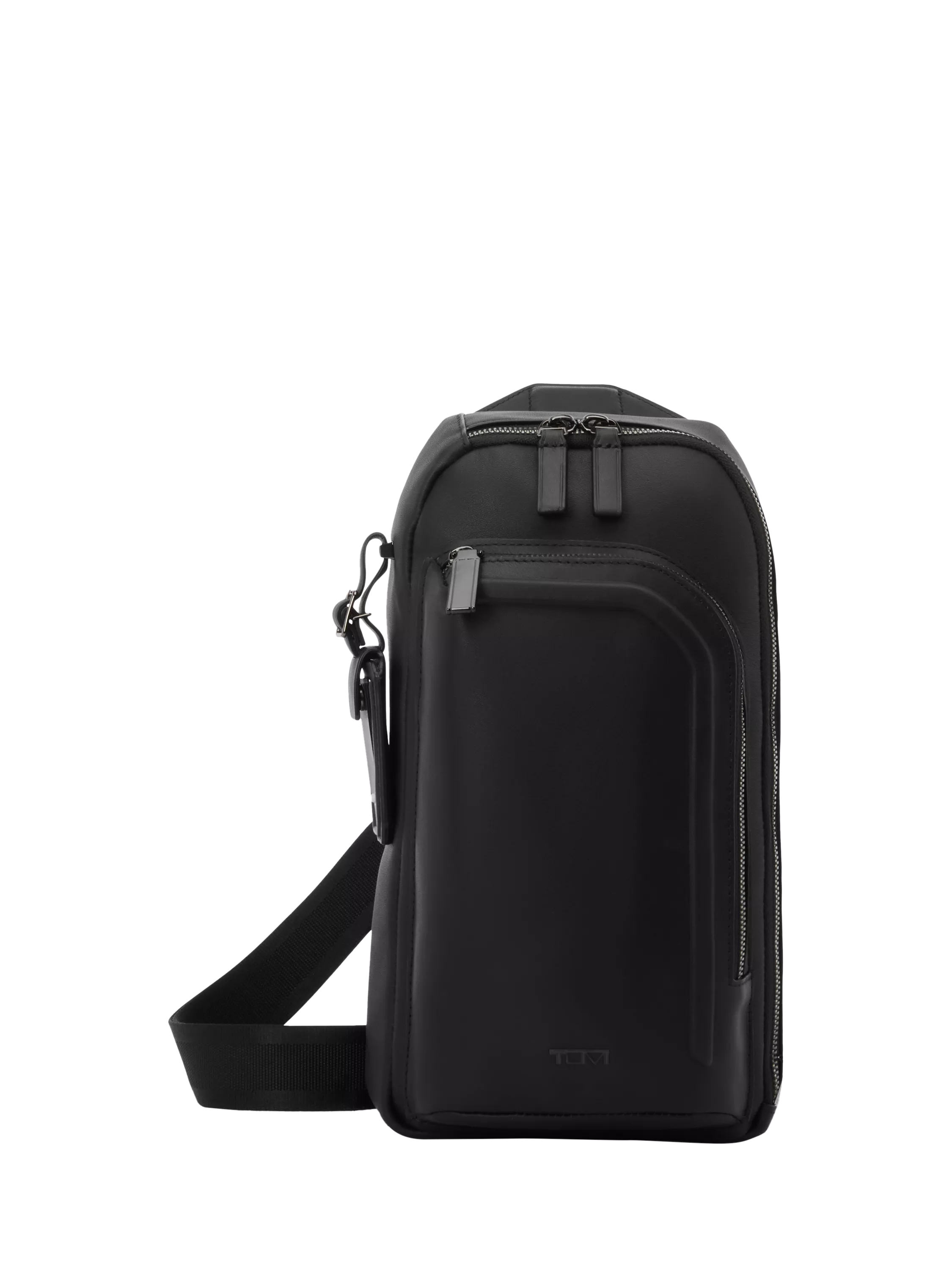 TUMI leather sling bag 12.5L Black Bombe (British brand)