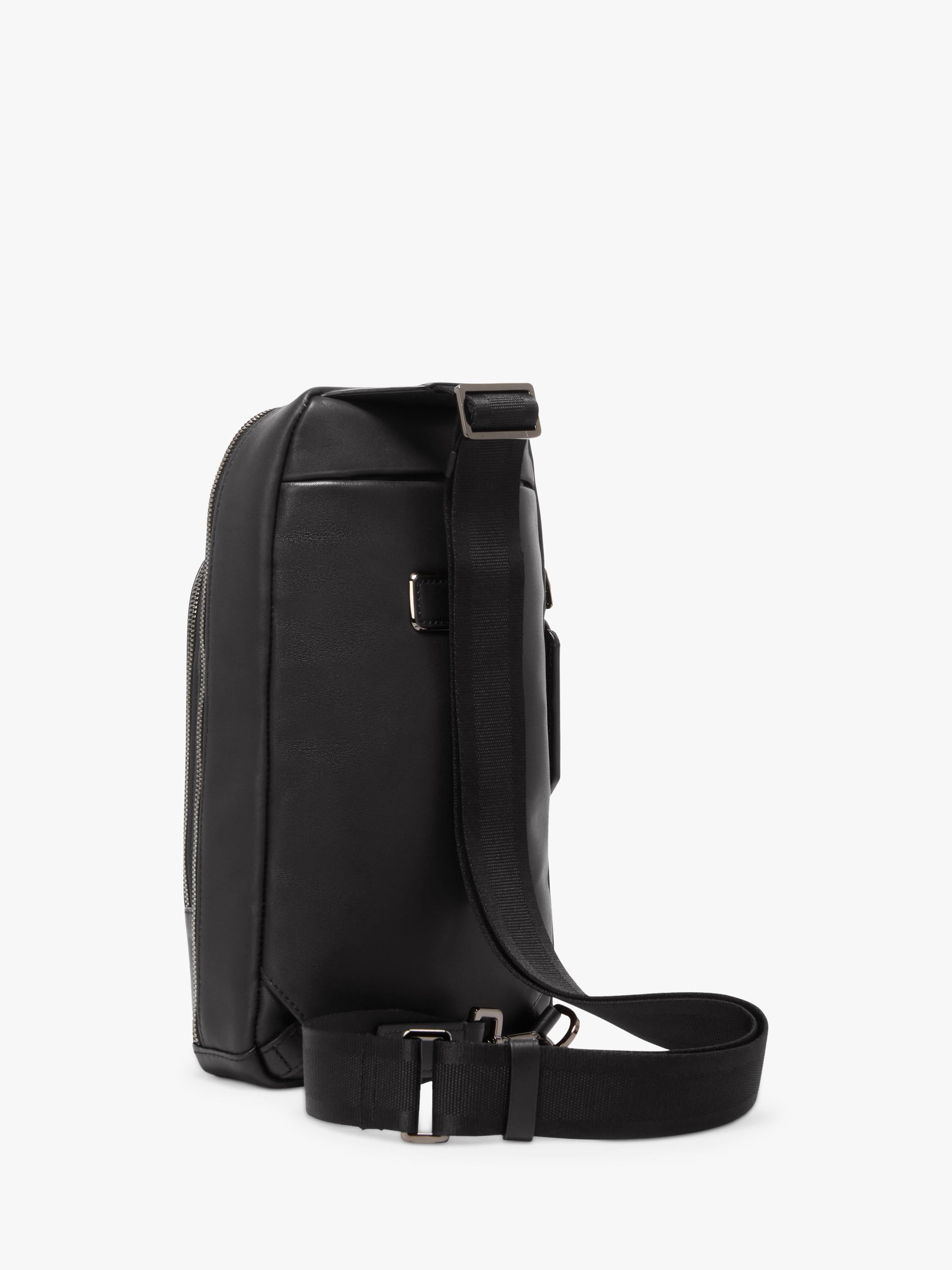 TUMI leather sling bag 12.5L Black Bombe (British brand)