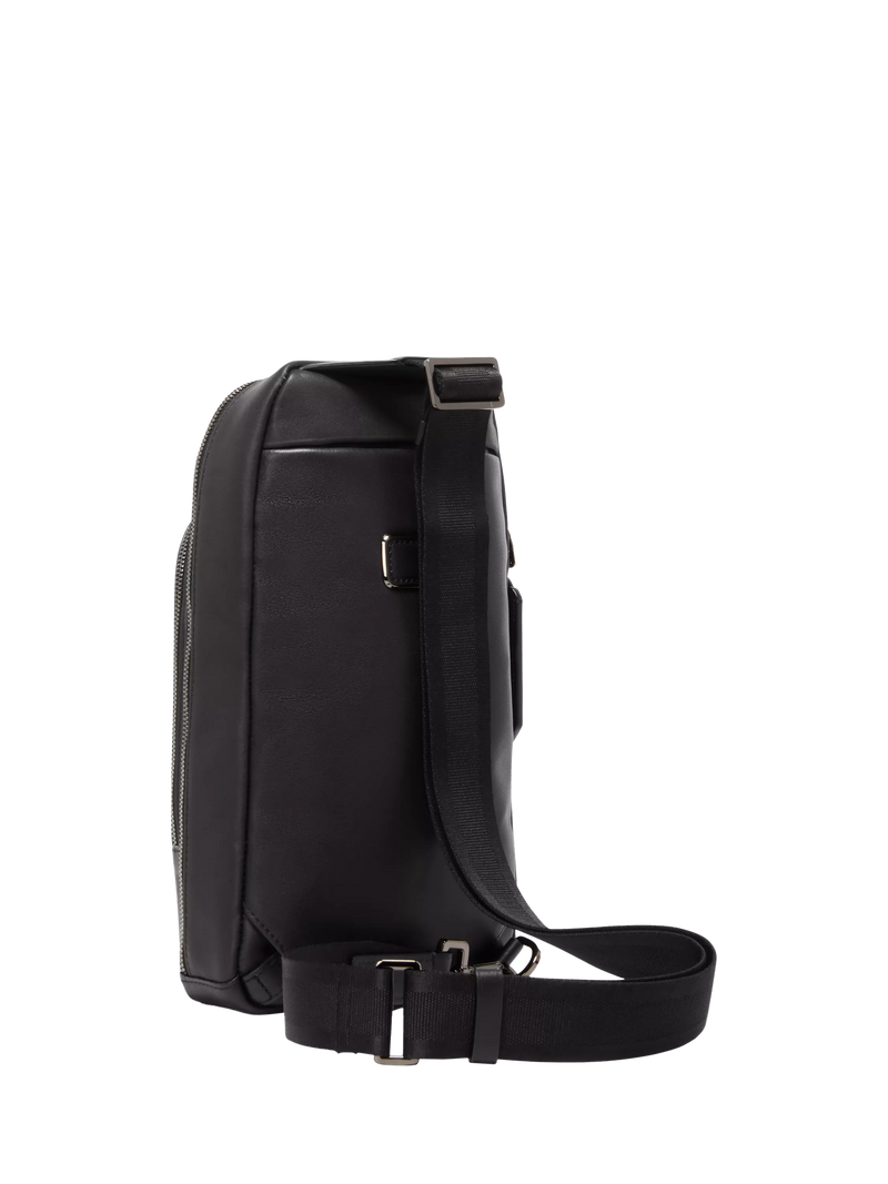 TUMI leather sling bag 12.5L Black Bombe (British brand)