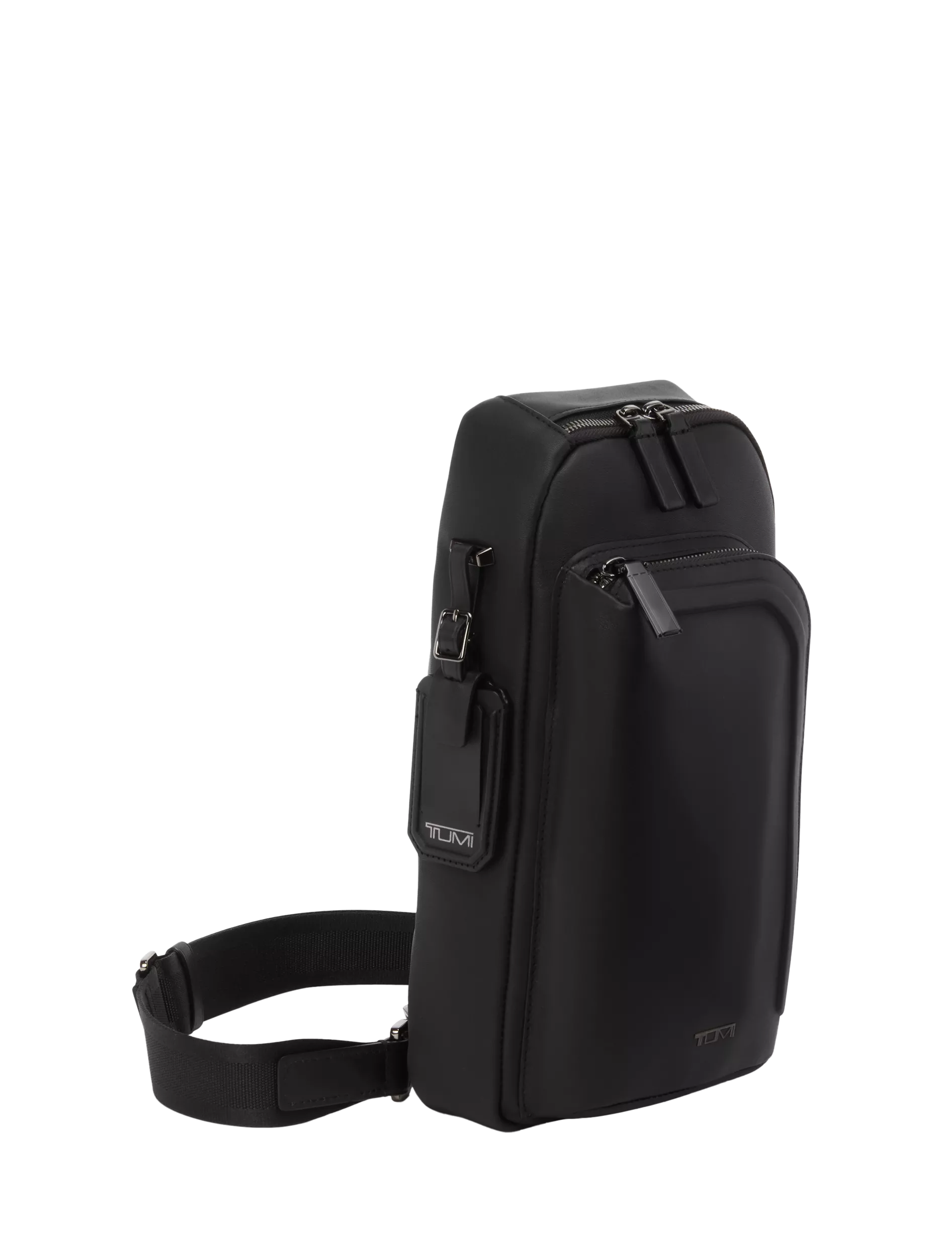 TUMI leather sling bag 12.5L Black Bombe (British brand)