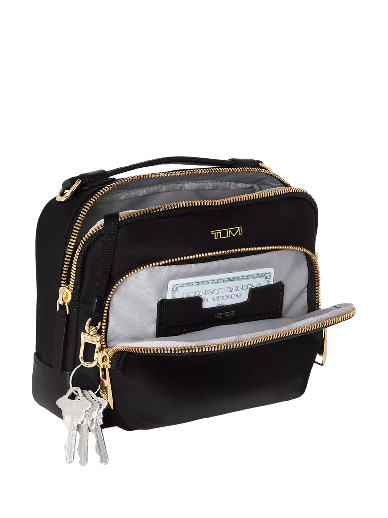 TUMI Teghan crossbody bag black gold, UK version