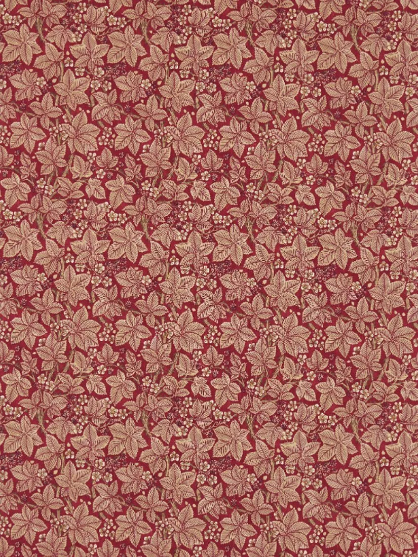 Morris & Co. furnishing fabric Wine/Thyme floral weave, imported from the UK