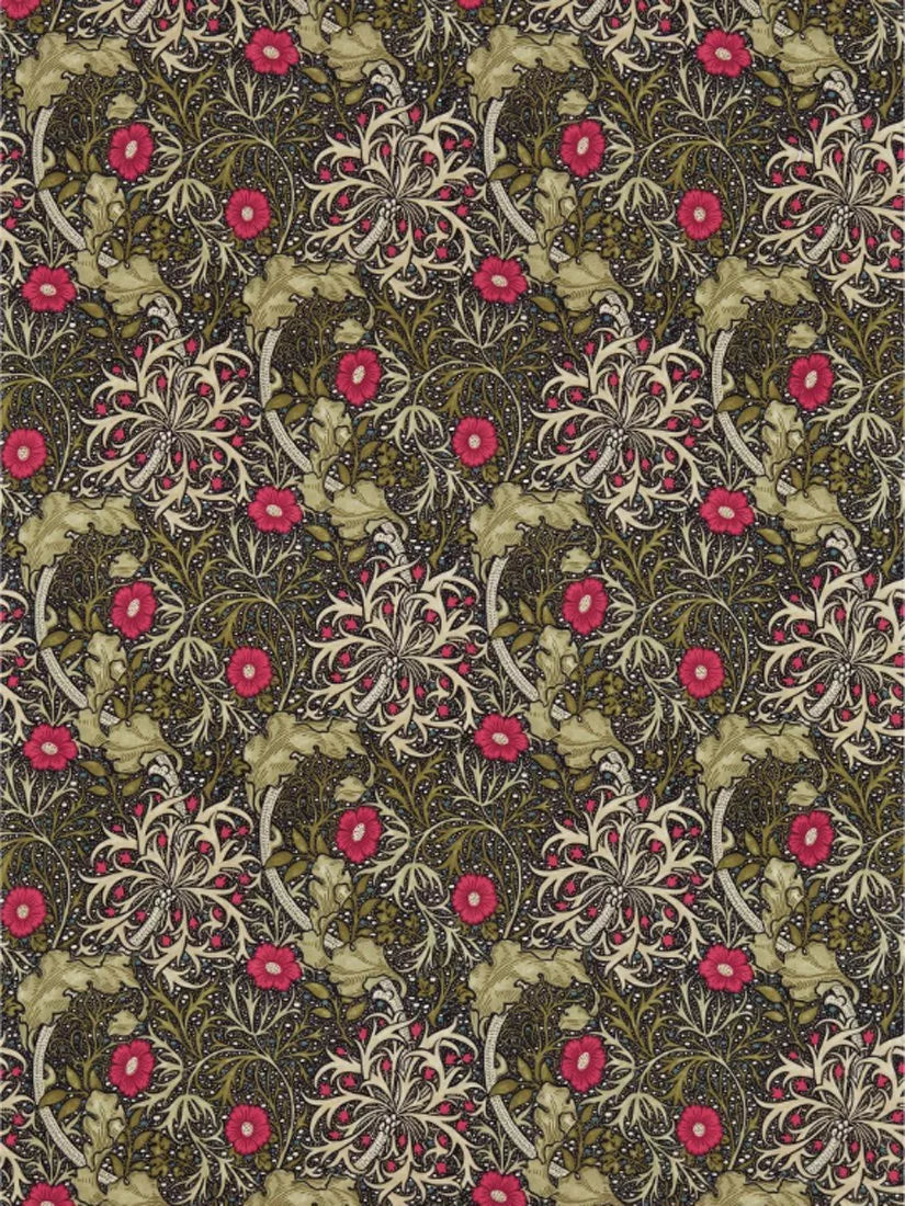 Morris & Co. seaweed furnishing fabric, 100% cotton weave (British brand)