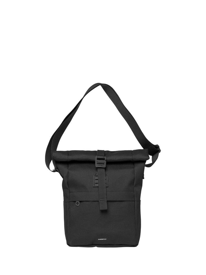 Sandqvist Icon Sacoche rolltop crossbody bag 5.5L black, UK version