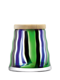LSA International Folk striped glass container with lid 16.3cm, UK version