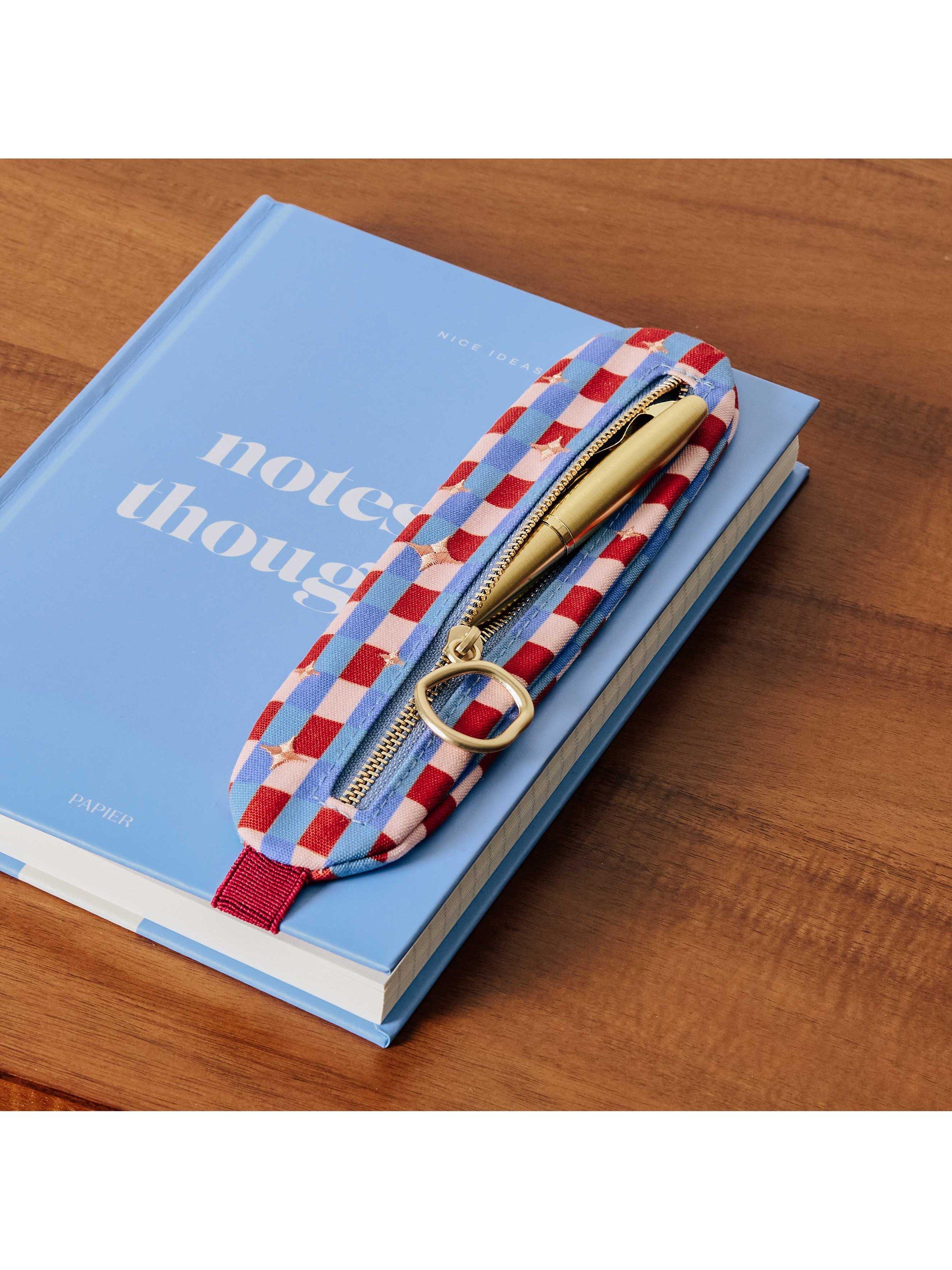 Papier Check elasticated pen pouch (British brand)