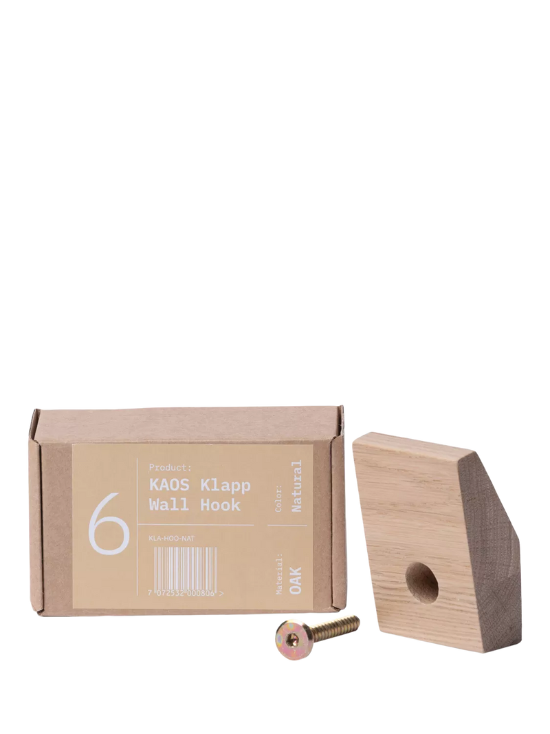 KAOS Klapp wall hook oak, UK version