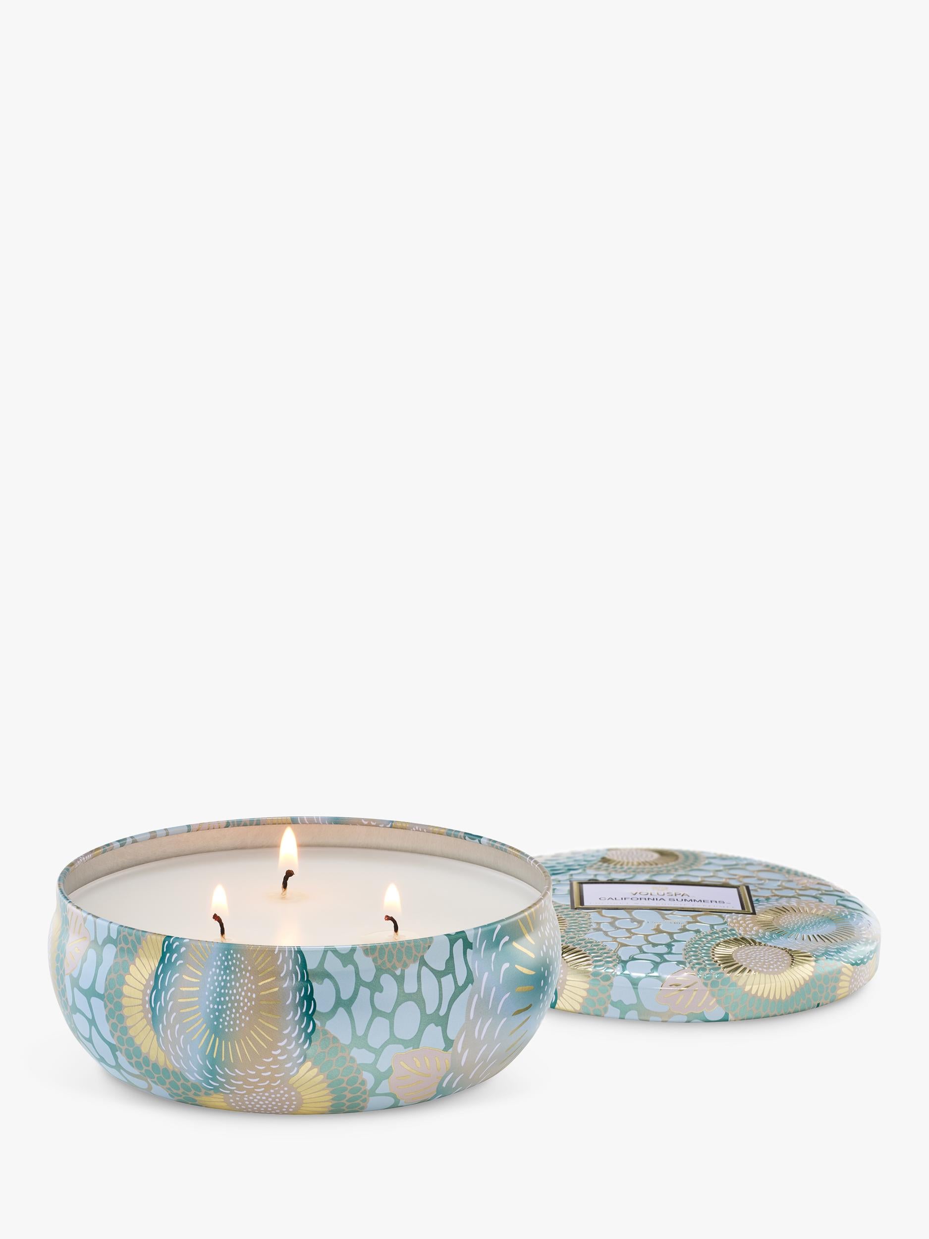 Three Wick Scented Candle in Tin with Coconut Wax, 500g