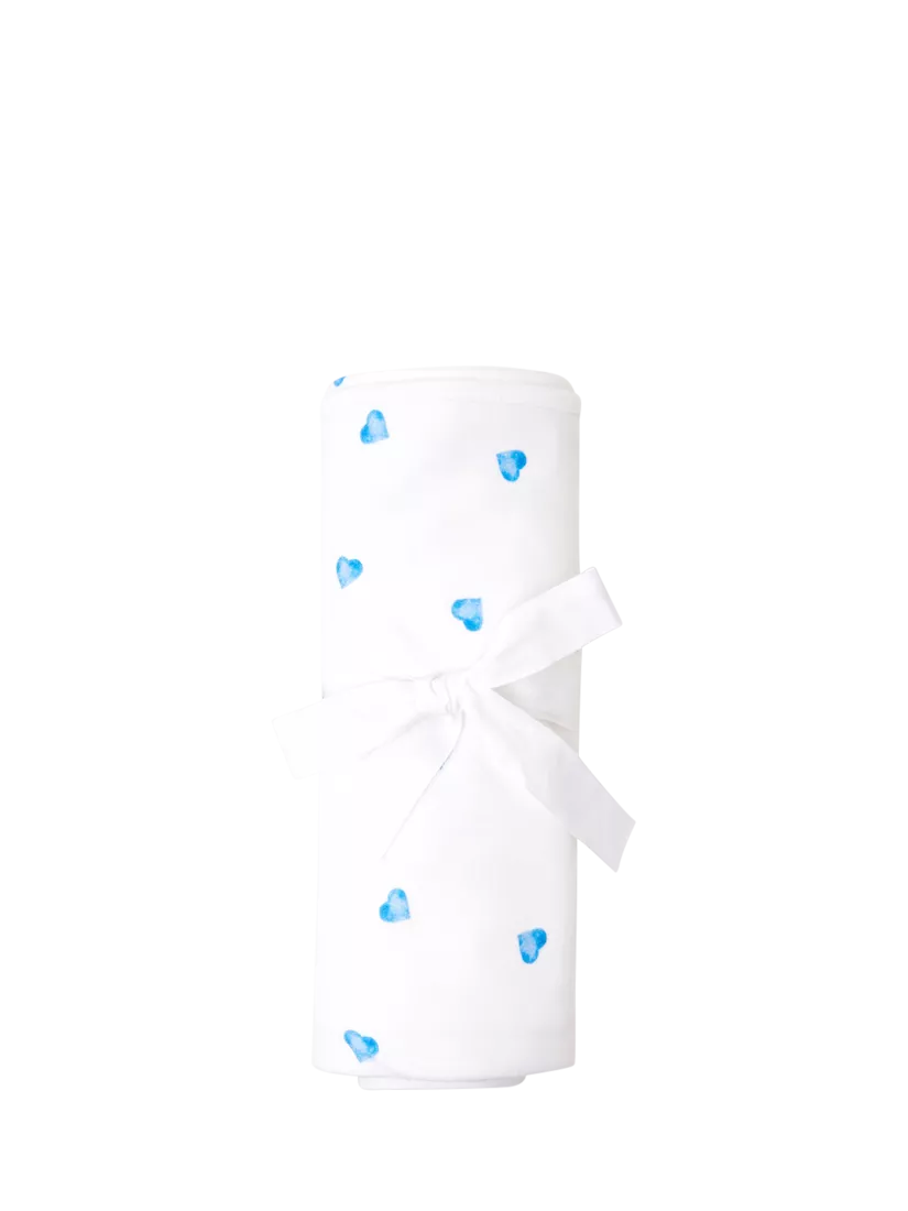 Rosa & Blue heart print baby blanket - British product