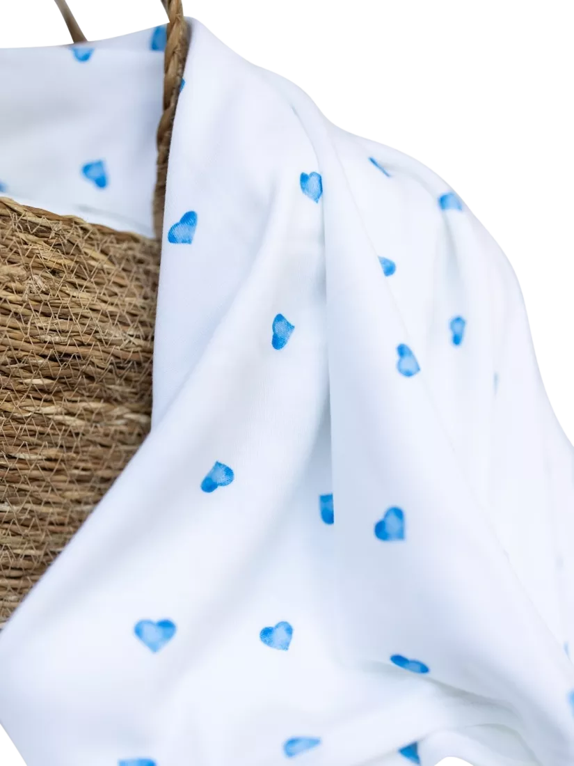 Rosa & Blue heart print baby blanket - British product