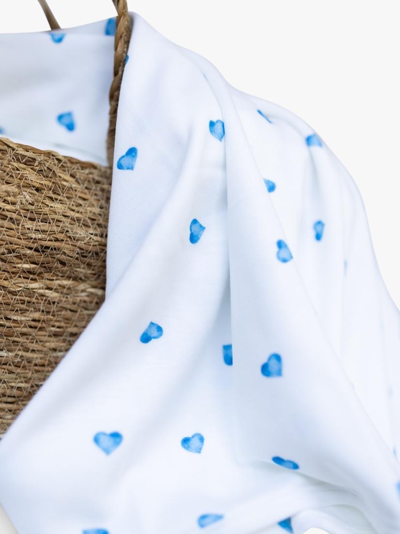 Rosa & Blue heart print baby blanket - British product