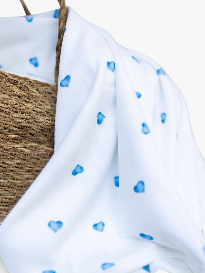 Rosa & Blue heart print baby blanket - British product