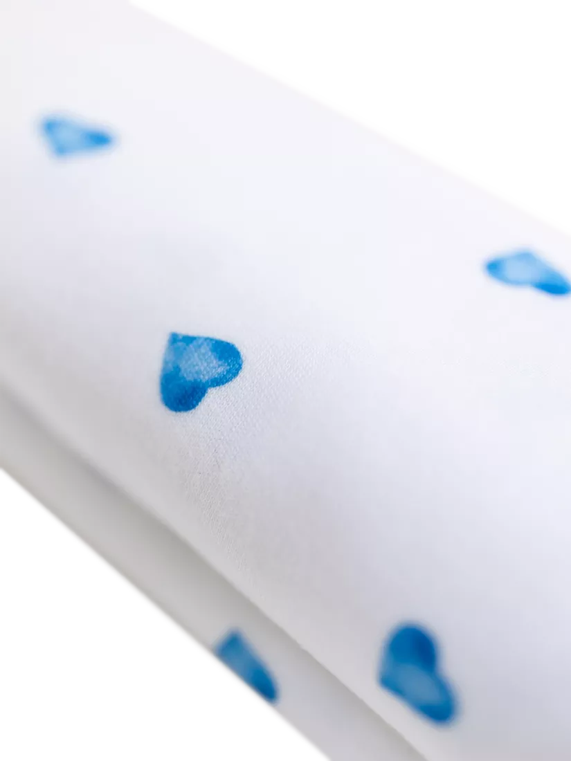 Rosa & Blue heart print baby blanket - British product