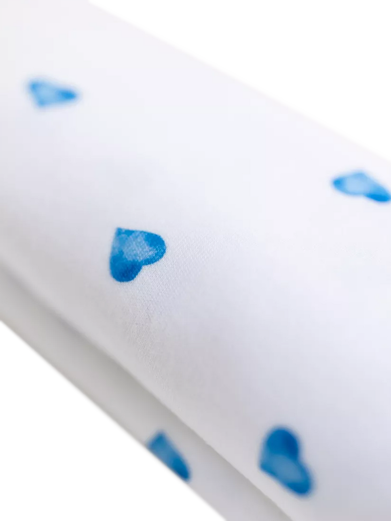 Rosa & Blue heart print baby blanket - British product