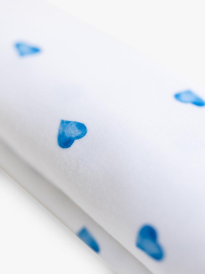 Rosa & Blue heart print baby blanket - British product