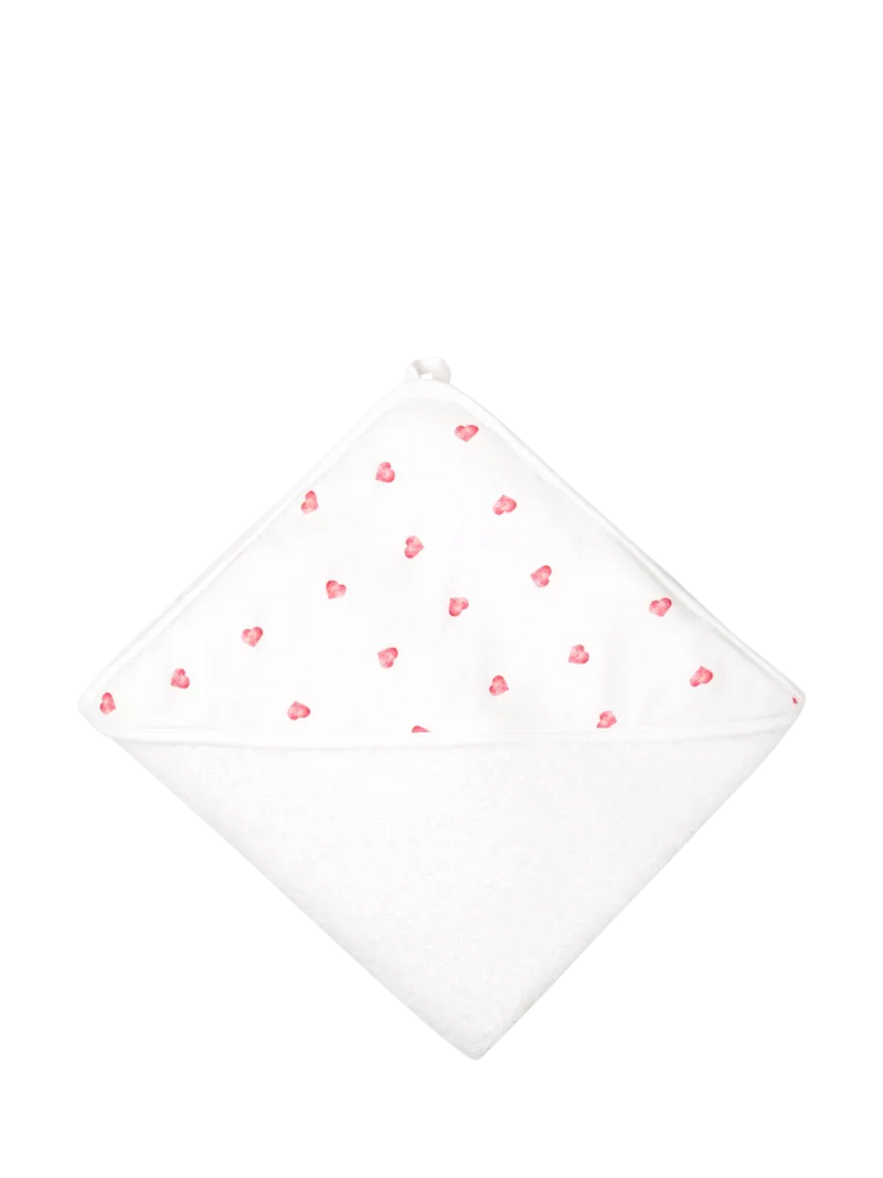 Rosa & Blue baby hooded towel heart print 100cm (British brand)