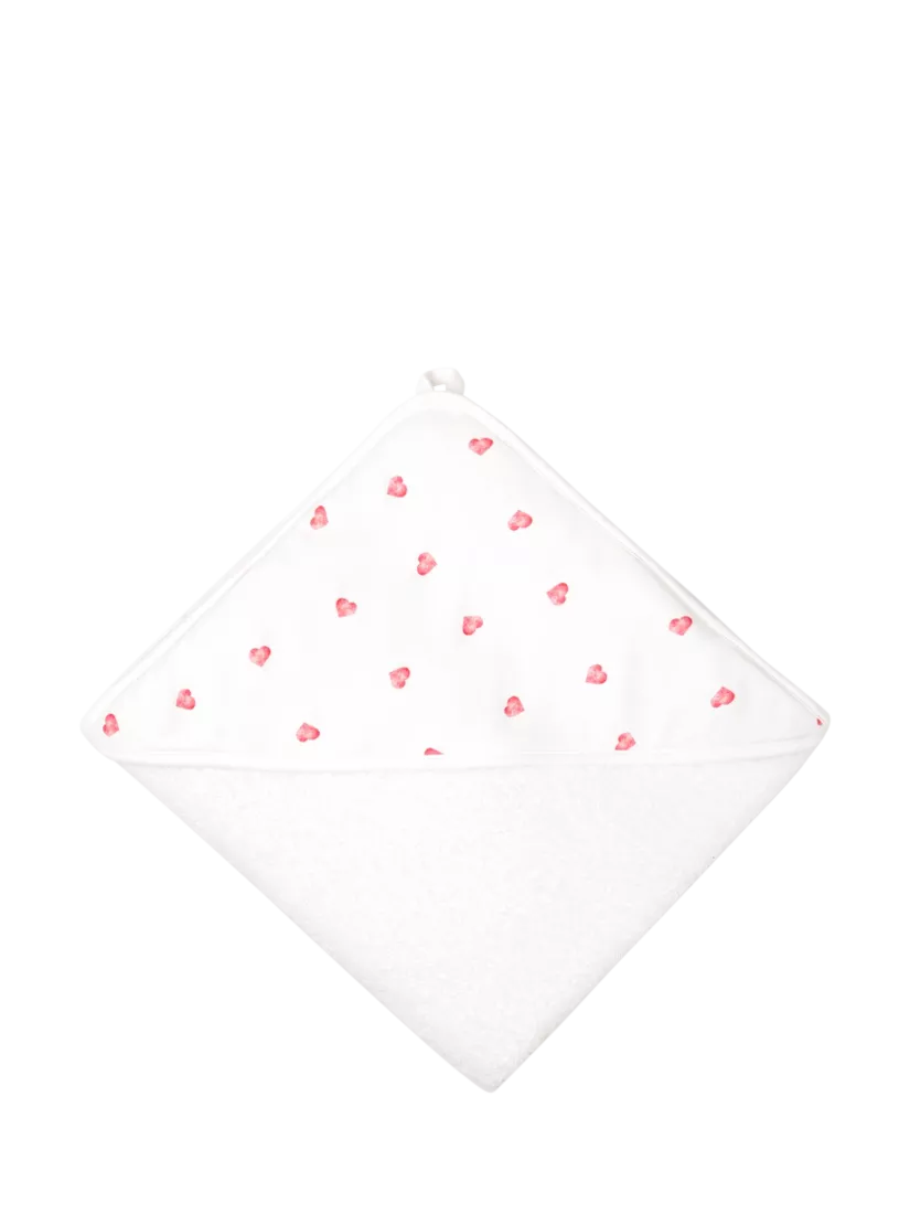 Rosa & Blue baby hooded towel heart print 100cm (British brand)