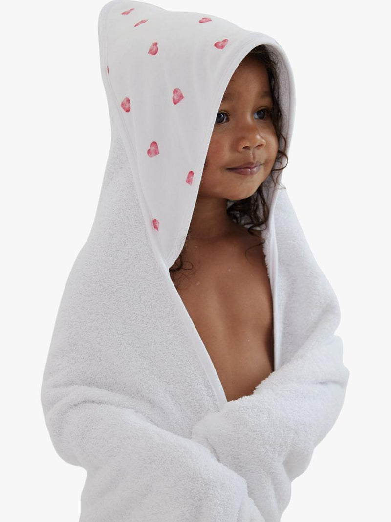 Rosa & Blue baby hooded towel heart print 100cm (British brand)