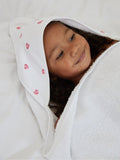 Rosa & Blue baby hooded towel heart print 100cm (British brand)