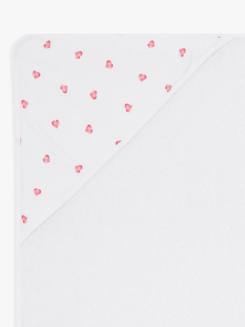 Rosa & Blue baby hooded towel heart print 100cm (British brand)