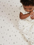 Rosa & Blue cotbed fitted sheet moon print white - British product