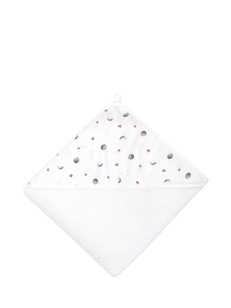 Rosa & Blue moon print hooded towel white, imported from the UK