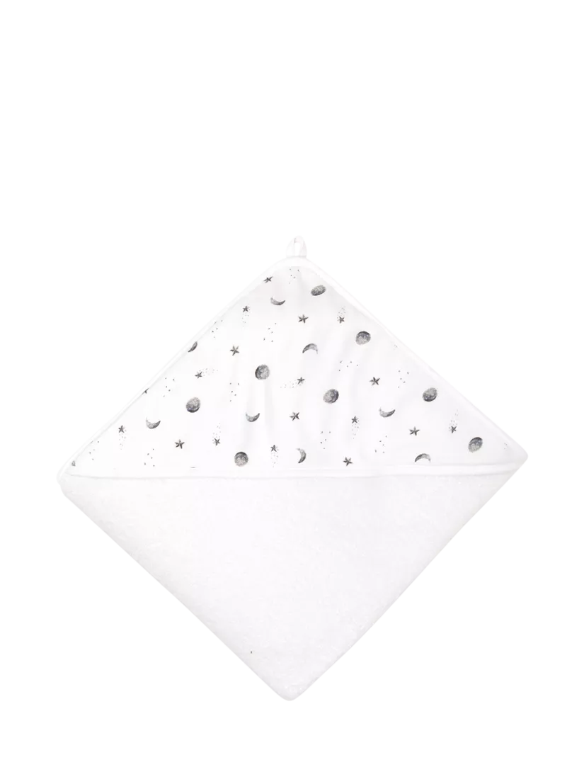 Rosa & Blue moon print hooded towel white, imported from the UK