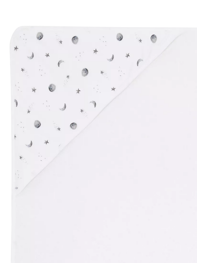 Rosa & Blue moon print hooded towel white, imported from the UK