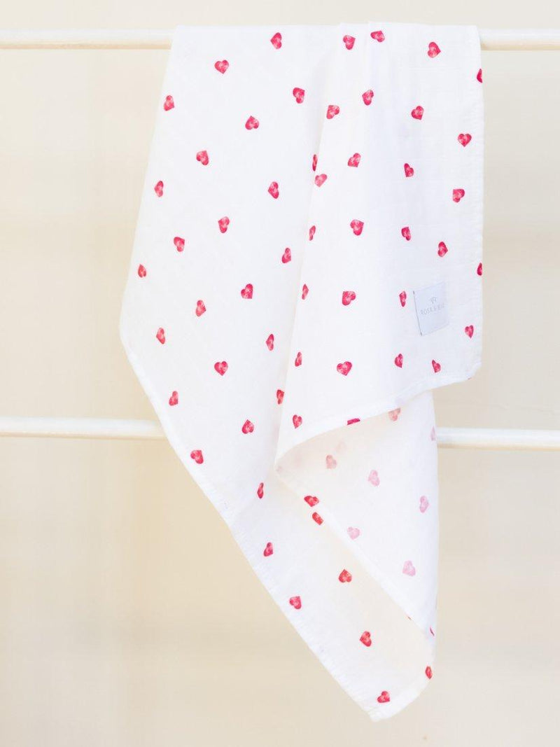 Rosa & Blue baby muslin squares pack of 3 in white (British brand)