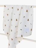 Rosa & Blue baby muslin squares pack of 3 white, imported from the UK