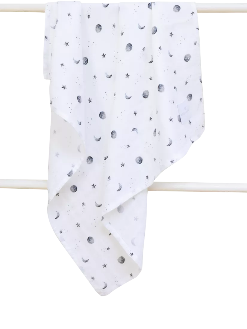 Rosa & Blue baby muslin squares pack of 3 white, imported from the UK