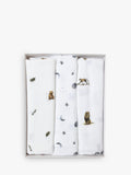Rosa & Blue baby muslin squares pack of 3 white, imported from the UK