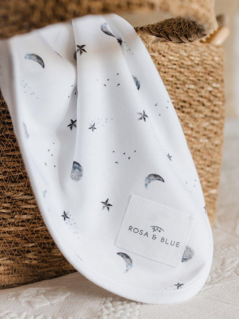 Rosa & Blue moon print baby blanket - British product