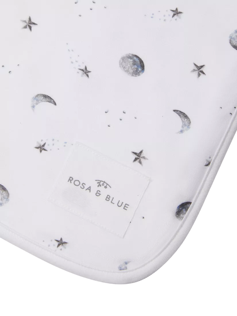 Rosa & Blue moon print baby blanket - British product