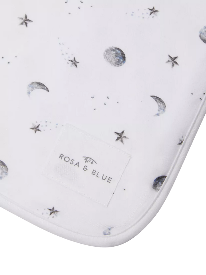 Rosa & Blue moon print baby blanket - British product