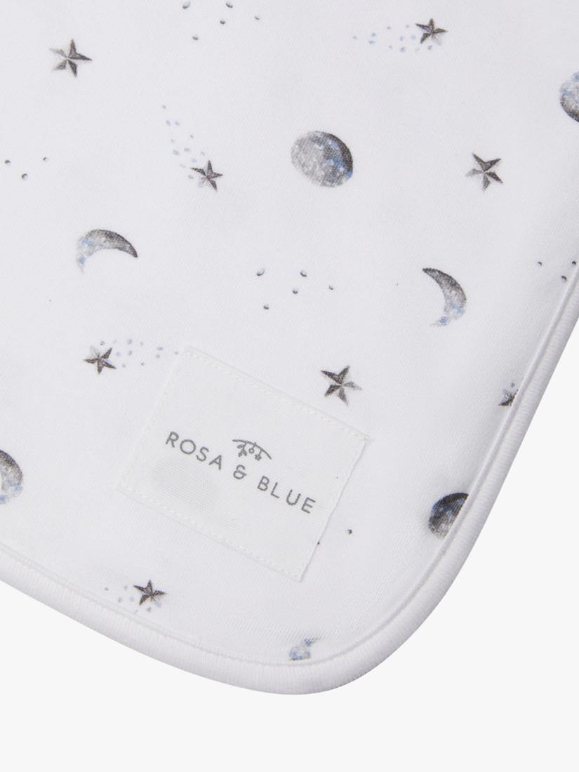 Rosa & Blue moon print baby blanket - British product