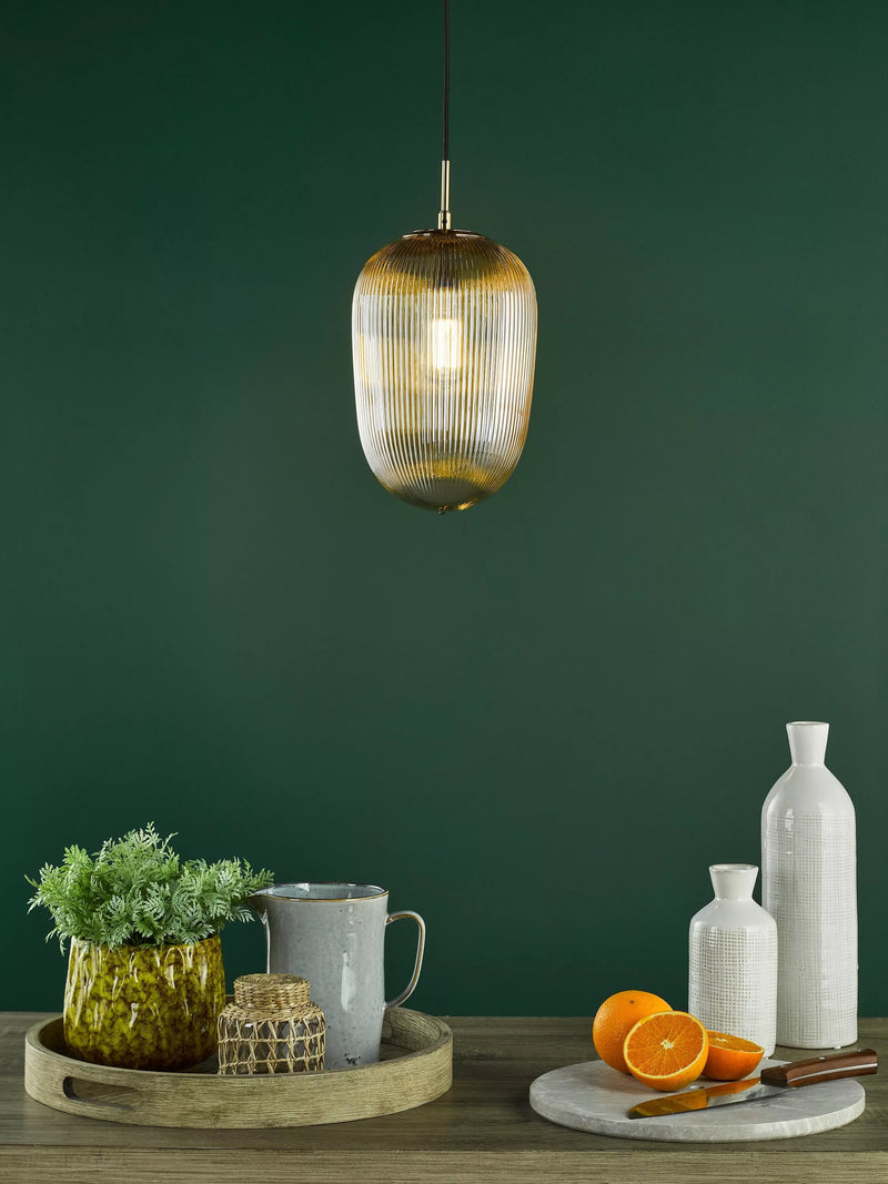 Där Abrielle pendant ceiling light amber H40cm (British brand)