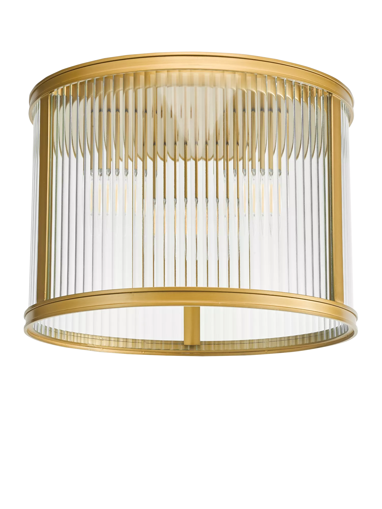 Där Bianka flush ceiling light matt black ribbed glass - British product