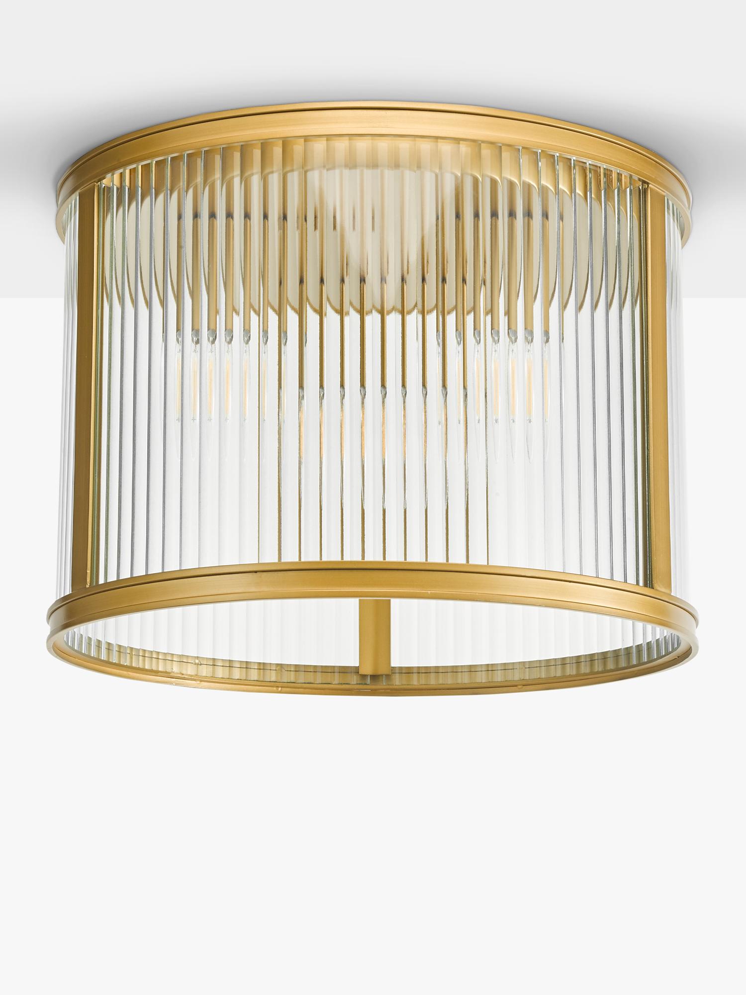 Där Bianka flush ceiling light matt black ribbed glass - British product
