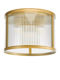 Där Bianka flush ceiling light matt black ribbed glass - British product