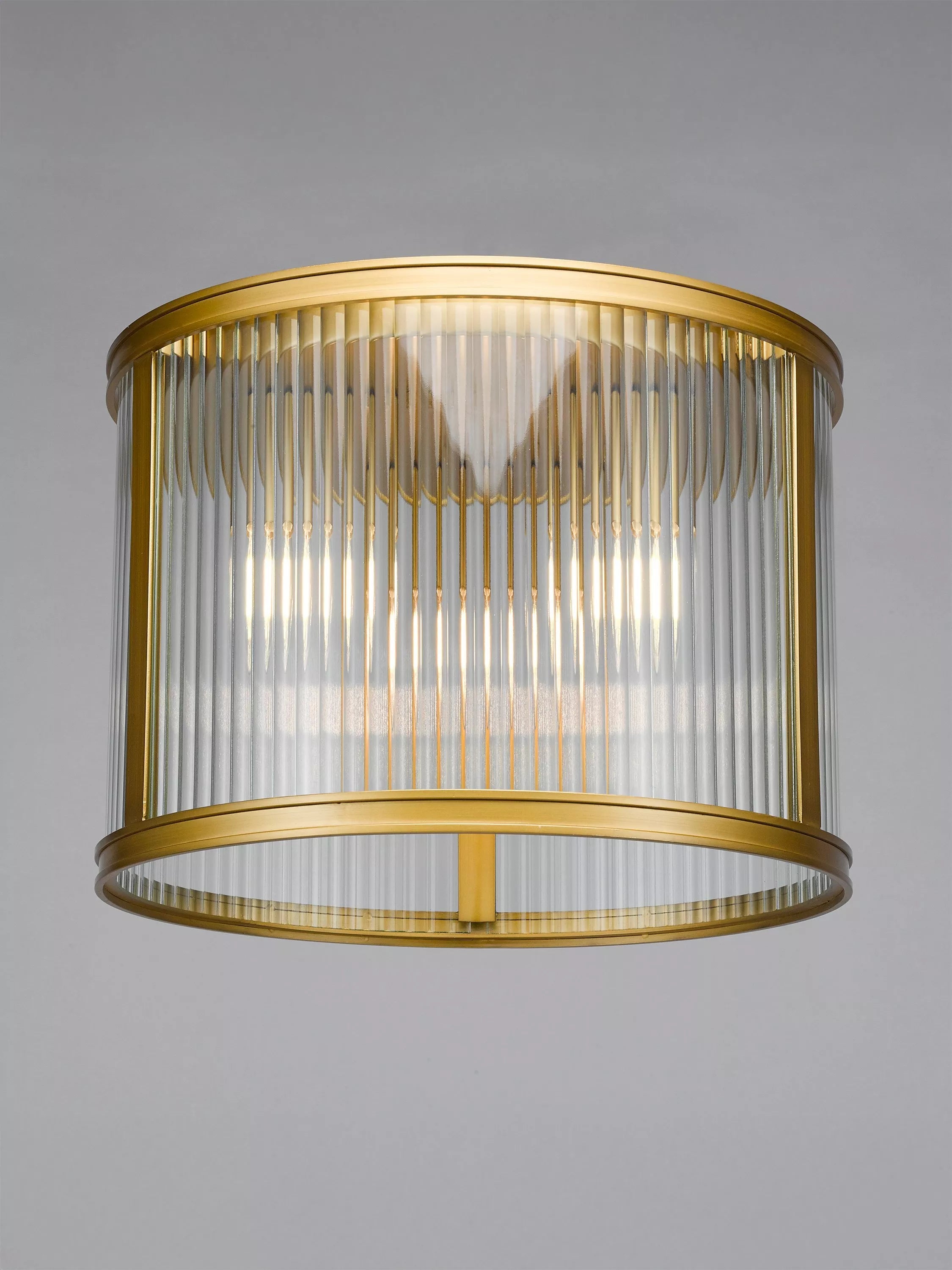 Där Bianka flush ceiling light matt black ribbed glass - British product