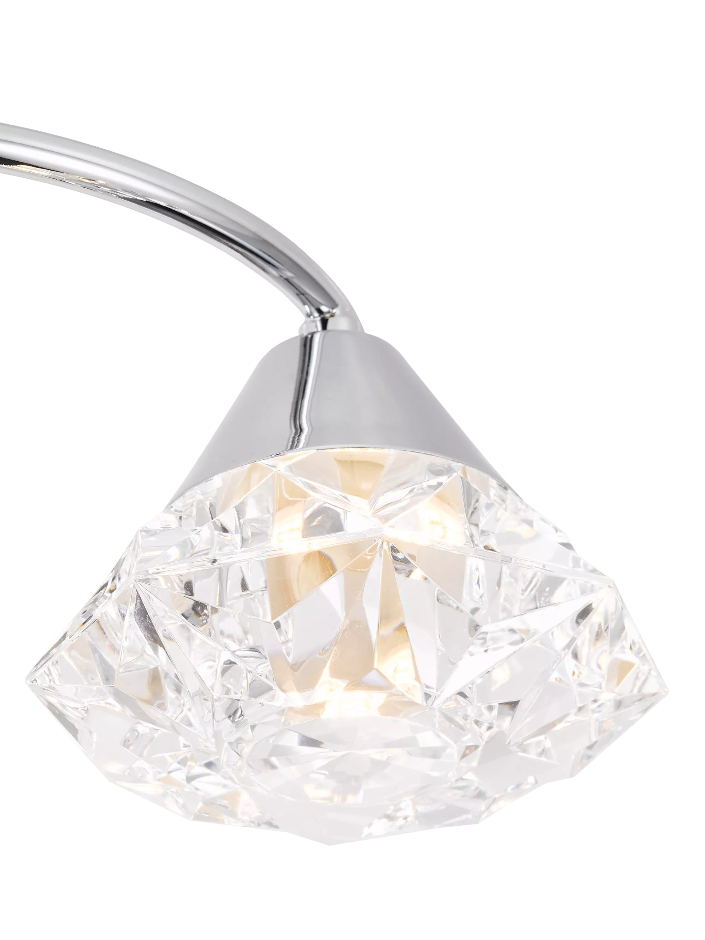 Där Dilys semi flush ceiling light polished chrome crystal shades, UK version