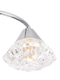 Där Dilys semi flush ceiling light polished chrome crystal shades, UK version