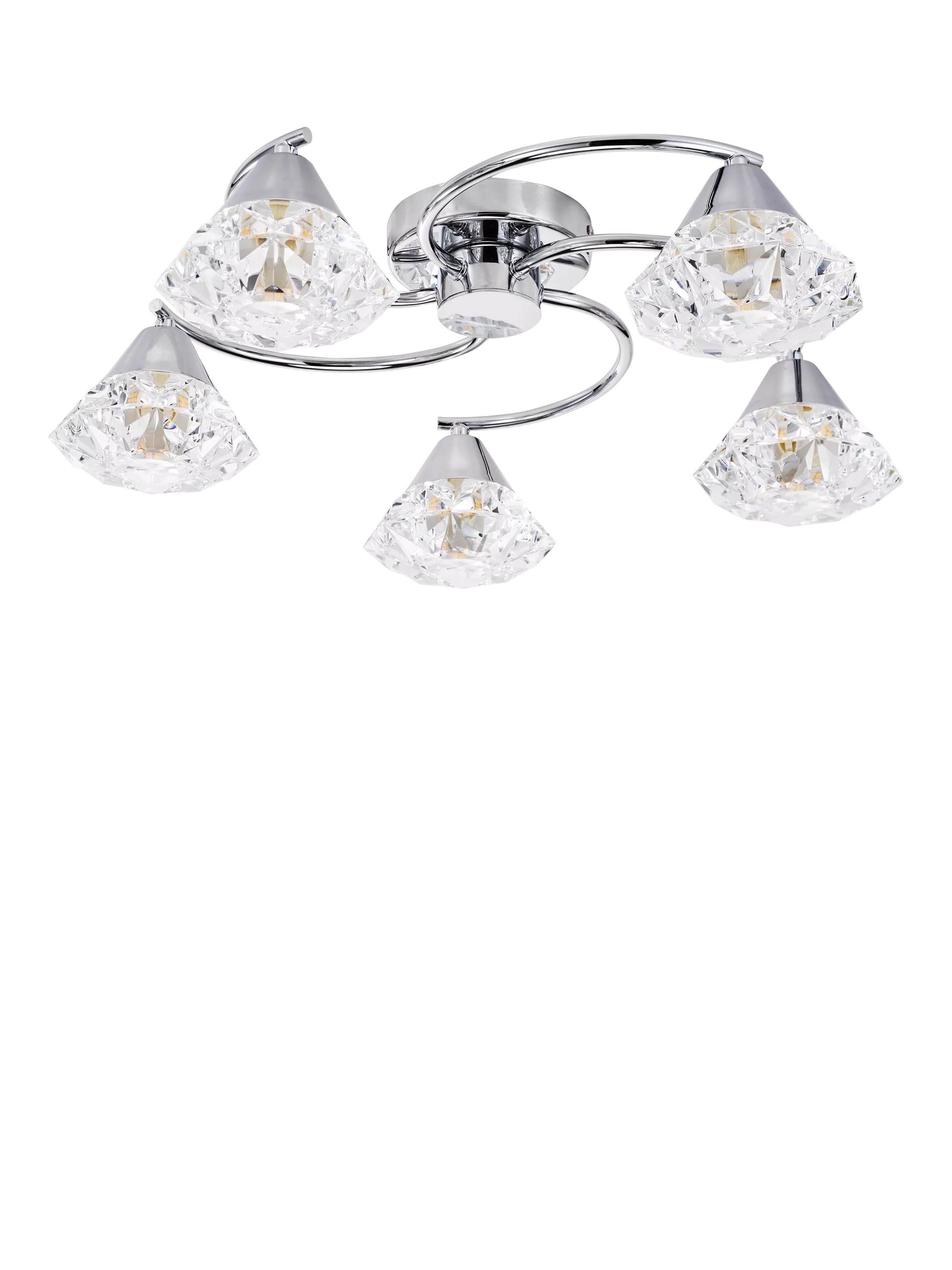 Där Dilys semi flush ceiling light polished chrome, UK version