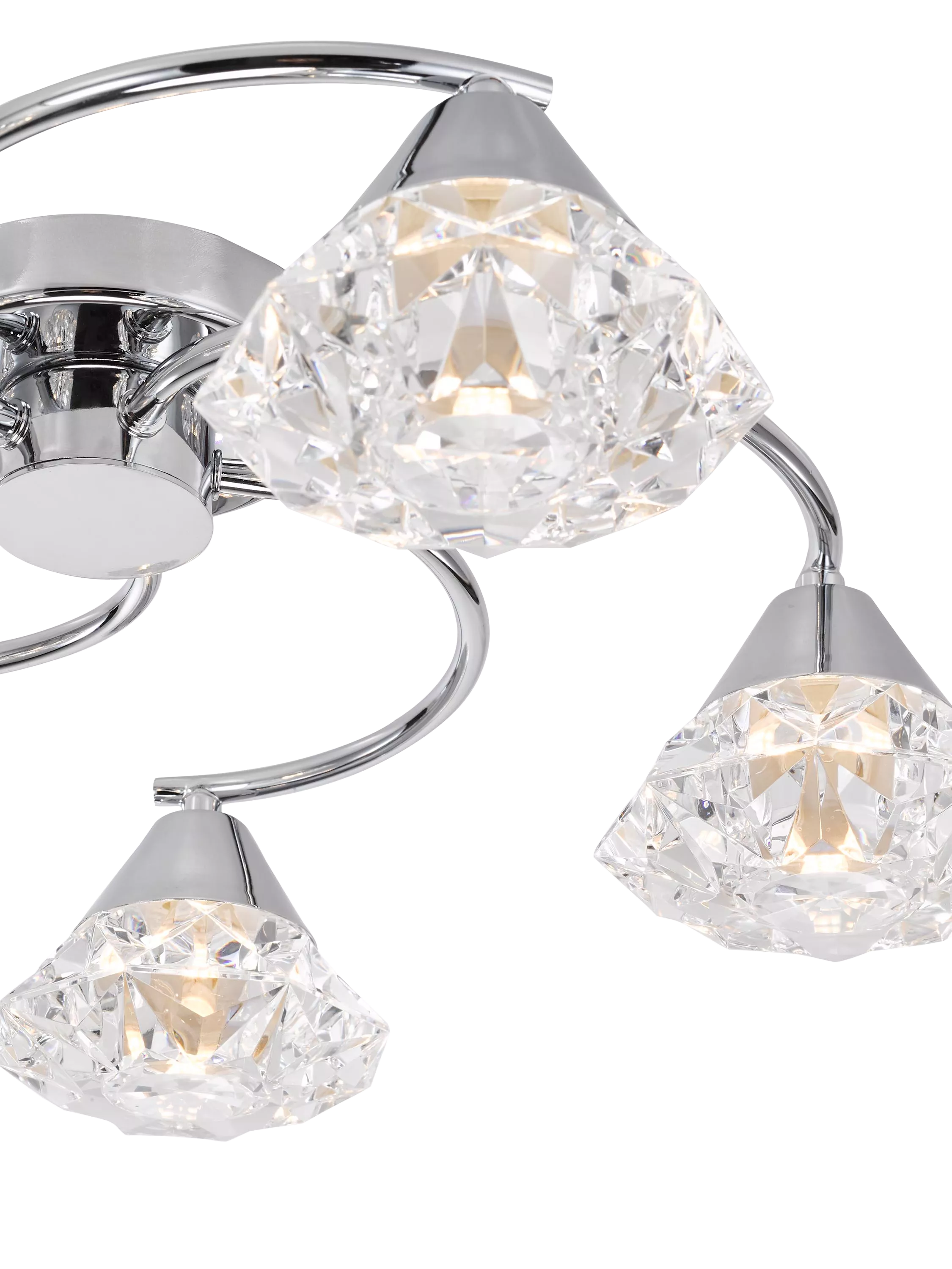 Där Dilys semi flush ceiling light polished chrome, UK version